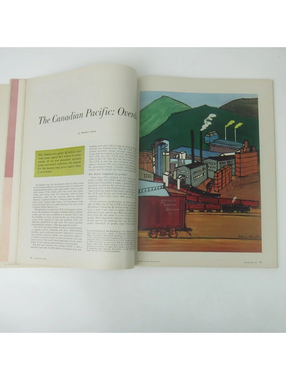 Vintage FORTUNE Magazine August 1956 Cadillac Caprolan Standard Johnnie Walker